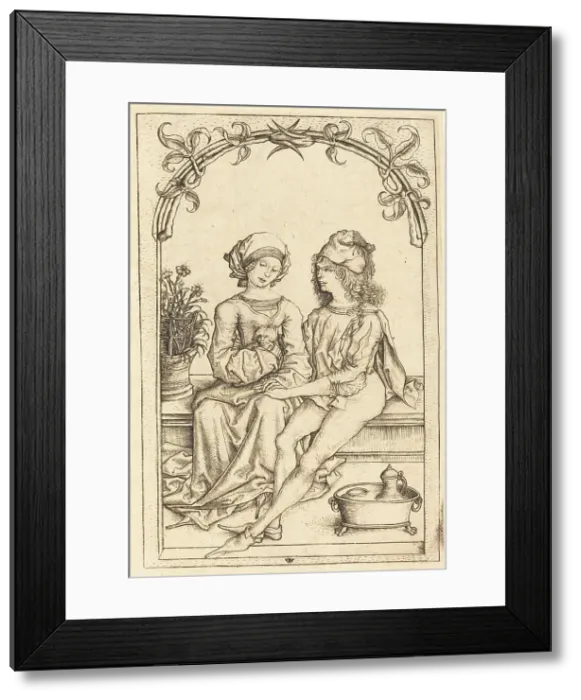 Framed Print : The Lovers, c. 1490. Creator: Wenzel von Olmutz Framed Print : The Lovers, c. 1490. Creator: Wenzel von Olmutz