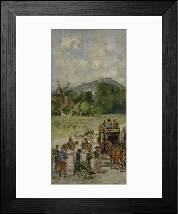 Framed Print : Esquisse pour le salon des Sciences de l'Hôtel de Ville : Le champ de courses de Longchamp, c.1889. Creator: John-Lewis Brown Framed Print : Esquisse pour le salon des Sciences de l'Hôtel de Ville : Le champ de courses de Longchamp, c.1889. Creator: John-Lewis Brown