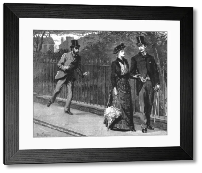 Framed Print : Madame Leroux'; By Francis Eleanor Trollope; Zephany sprang from it and came hastily towards them, Creator: Percy Macquoid Framed Print : Madame Leroux'; By Francis Eleanor Trollope; Zephany sprang from it and came hastily towards them, Creator: Percy Macquoid