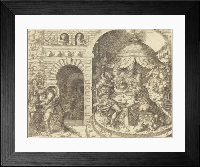 Framed Print : Pharaoh and the Plague of Frogs. Creator: Pierre Woeiriot Framed Print : Pharaoh and the Plague of Frogs. Creator: Pierre Woeiriot