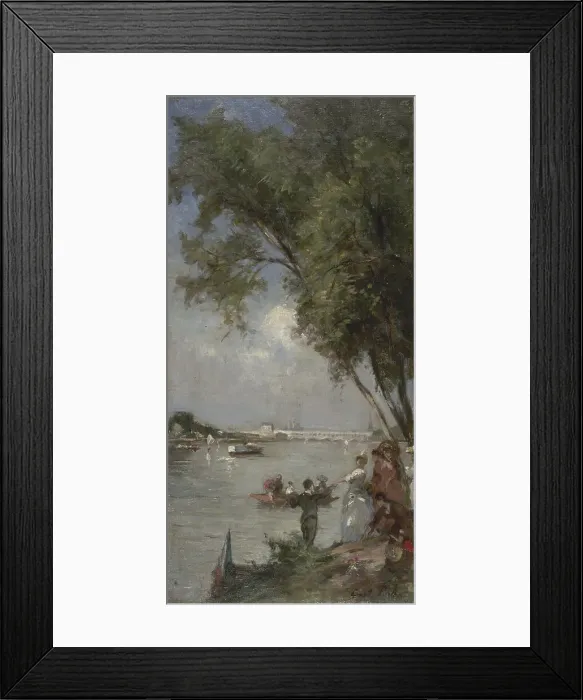 Framed Print : Esquisse pour le salon des Arts de l'Hôtel de Ville de Paris : La Seine au Bas-Meudon, c.1889. Creator: Gustave Colin Framed Print : Esquisse pour le salon des Arts de l'Hôtel de Ville de Paris : La Seine au Bas-Meudon, c.1889. Creator: Gustave Colin