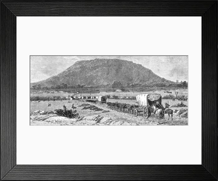 Framed Print : The Pioneer Corps of the British South Africa Co's Forces on their way to Mashonaland; Crossing th Creator: Unknown Framed Print : The Pioneer Corps of the British South Africa Co's Forces on their way to Mashonaland; Crossing th Creator: Unknown