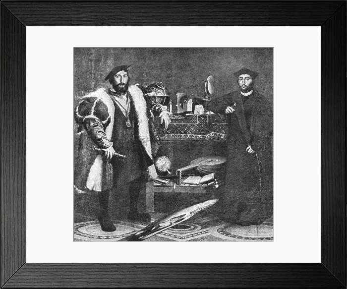 Framed Print : The Longford Castle Pictures; The Ambassadors after Holbein, 1533, 1890. Creator: Unknown Framed Print : The Longford Castle Pictures; The Ambassadors after Holbein, 1533, 1890. Creator: Unknown