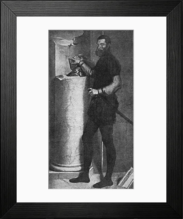 Framed Print : The Longford Castle Pictures; Portrait of a Man in Black; after Morone, C.1556, 1890. Creator: Unknown Framed Print : The Longford Castle Pictures; Portrait of a Man in Black; after Morone, C.1556, 1890. Creator: Unknown