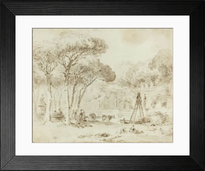 Framed Print : Gardens of an Italian Villa (Villa Medici?), 1773 / 1774. Creator: Jean-Honore Fragonard Framed Print : Gardens of an Italian Villa (Villa Medici?), 1773 / 1774. Creator: Jean-Honore Fragonard