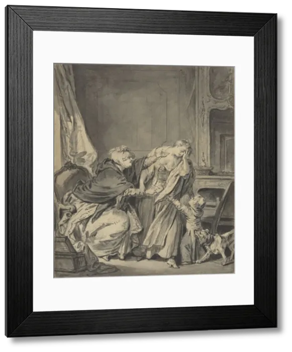 Framed Print : The Angry Mother. Creator: Jean-Baptiste Greuze Framed Print : The Angry Mother. Creator: Jean-Baptiste Greuze