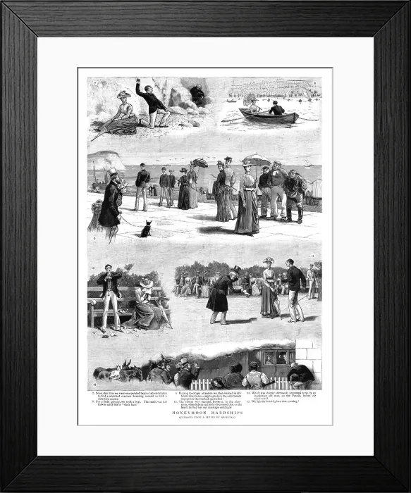 Framed Print : Honeymoon Hardships, part 2, 1890. Creator: Unknown Framed Print : Honeymoon Hardships, part 2, 1890. Creator: Unknown