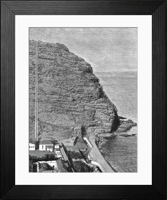 Framed Print : A Visit to the Island of St. Helena; Ladder Hill, on which is situated the Garrison and Signal Sta Creator: Unknown Framed Print : A Visit to the Island of St. Helena; Ladder Hill, on which is situated the Garrison and Signal Sta Creator: Unknown