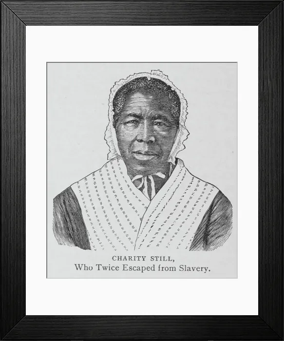 Framed Print : Charity Still, who twice escaped from slavery, 1897. Creator: Unknown Framed Print : Charity Still, who twice escaped from slavery, 1897. Creator: Unknown