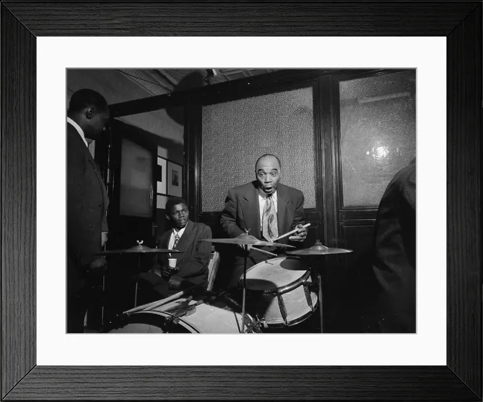 Framed Print : Portrait of Freddie Moore and Joe Thomas...Gottlieb's office party, Jamaica, Queens, N.Y. ca.1948. Creator: William Paul Gottlieb Framed Print : Portrait of Freddie Moore and Joe Thomas...Gottlieb's office party, Jamaica, Queens, N.Y. ca.1948. Creator: William Paul Gottlieb