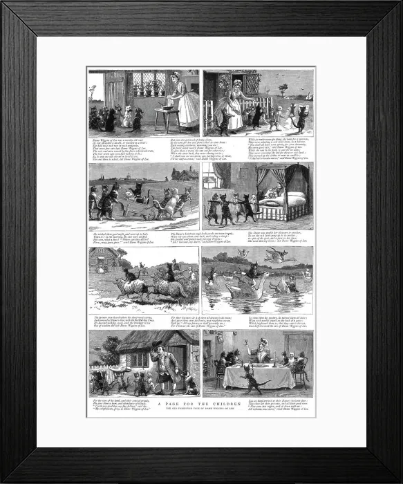 Framed Print : A Page for the Children; The Old Fashioned Tale of Dame Wiggin of Lee, 1890. Creator: Unknown Framed Print : A Page for the Children; The Old Fashioned Tale of Dame Wiggin of Lee, 1890. Creator: Unknown