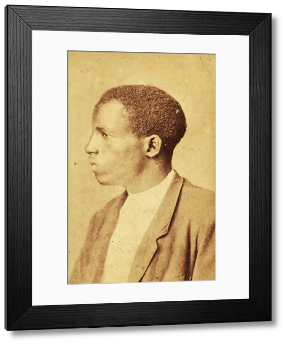 Framed Print : Profile portrait of unidentifed man. c1870. Creator: Unknown Framed Print : Profile portrait of unidentifed man. c1870. Creator: Unknown