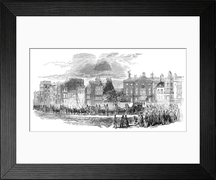 Framed Print : The Funeral Procession leaving Cambridge House, Piccadilly, 1850. Creator: Unknown Framed Print : The Funeral Procession leaving Cambridge House, Piccadilly, 1850. Creator: Unknown