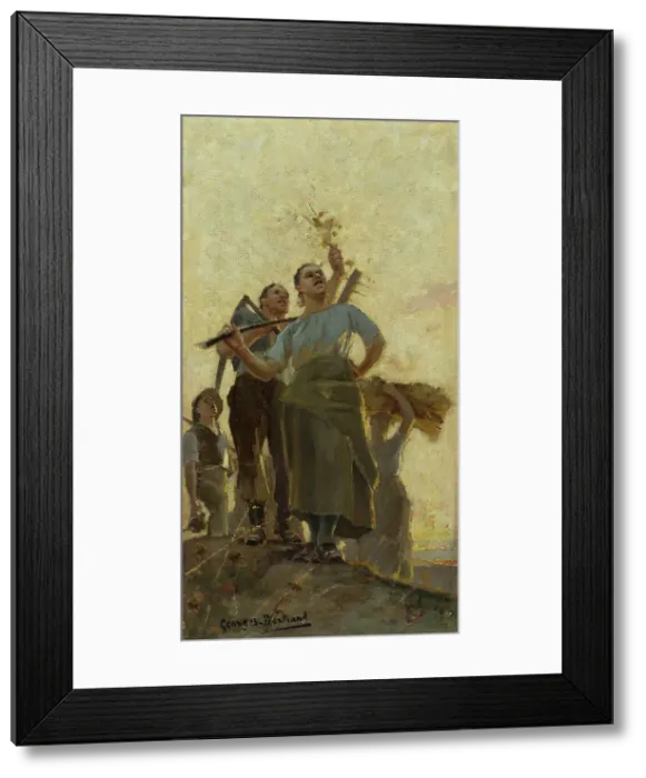 Framed Print : Esquisse pour la salle à manger de l'Hôtel de Ville : La moisson, c.1893. Creator: Georges Bertrand Framed Print : Esquisse pour la salle à manger de l'Hôtel de Ville : La moisson, c.1893. Creator: Georges Bertrand