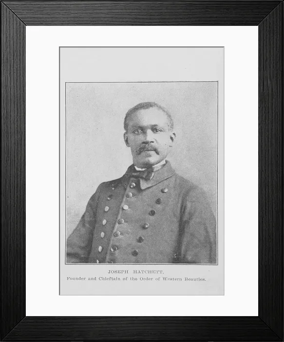 Framed Print : Joseph Hatchett; Founder and Chieftain of the Order of Western Beauties, 1907. Creator: Unknown Framed Print : Joseph Hatchett; Founder and Chieftain of the Order of Western Beauties, 1907. Creator: Unknown