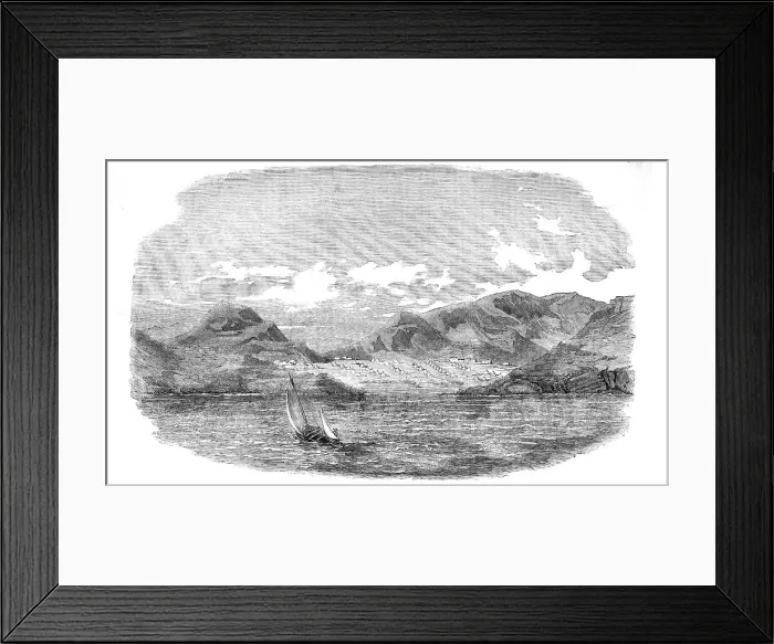 Framed Print : The English and French Camps in the Piraeus - Sketched from the Gulf of Egina, 1854. Creator: Unknown Framed Print : The English and French Camps in the Piraeus - Sketched from the Gulf of Egina, 1854. Creator: Unknown