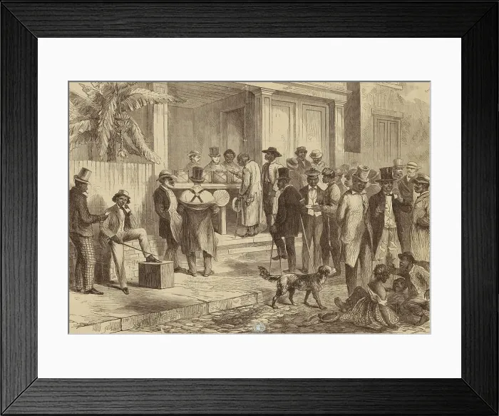 Framed Print : Freedmen voting in New Orleans, 1867. Creator: Unknown Framed Print : Freedmen voting in New Orleans, 1867. Creator: Unknown