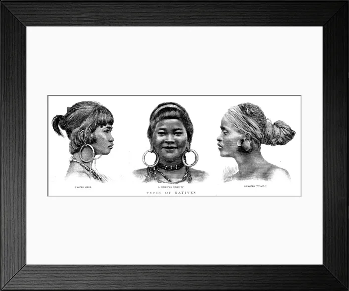 Framed Print : An Exploring Expedition in Unknown Tonquin; Types of Natives, 1890. Creator: Unknown Framed Print : An Exploring Expedition in Unknown Tonquin; Types of Natives, 1890. Creator: Unknown