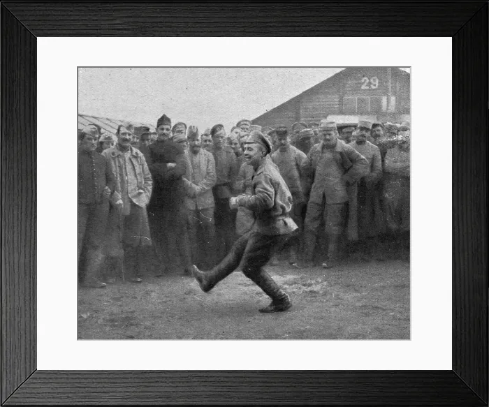 Framed Print : Les Russes en France; au camp de Mailly-le-Grand : Danse russe devant les allies, 1916. Creator: Unknown Framed Print : Les Russes en France; au camp de Mailly-le-Grand : Danse russe devant les allies, 1916. Creator: Unknown
