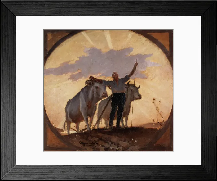 Framed Print : Esquisse pour la salle à manger de l'Hôtel de Ville de Paris : Hymne de la Terre au Soleil, c.1893. Creator: Georges Bertrand Framed Print : Esquisse pour la salle à manger de l'Hôtel de Ville de Paris : Hymne de la Terre au Soleil, c.1893. Creator: Georges Bertrand