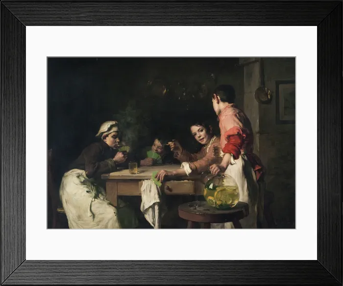 Framed Print : Les joueurs de cartes, c.1897. Creator: Claude Joseph Bail Framed Print : Les joueurs de cartes, c.1897. Creator: Claude Joseph Bail