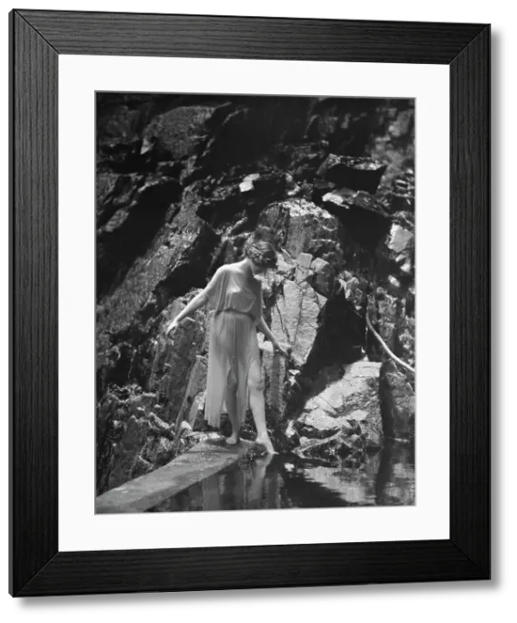 Framed Print : Tonetti, Miss, at Sneding's Landing, 1921 June 7. Creator: Arnold Genthe Framed Print : Tonetti, Miss, at Sneding's Landing, 1921 June 7. Creator: Arnold Genthe