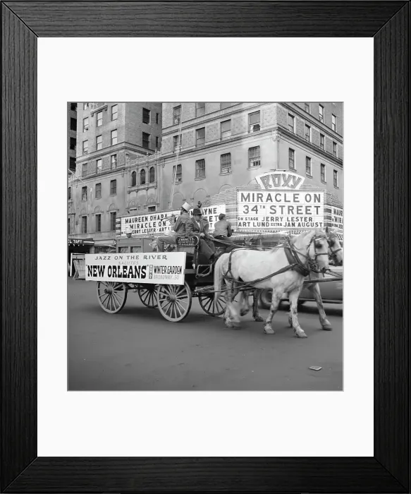 Framed Print : Portrait of Kaiser Marshall, Art Hodes, Sandy Williams, Cecil (Xavier)...Times Square, N.Y. 1947. Creator: William Paul Gottlieb