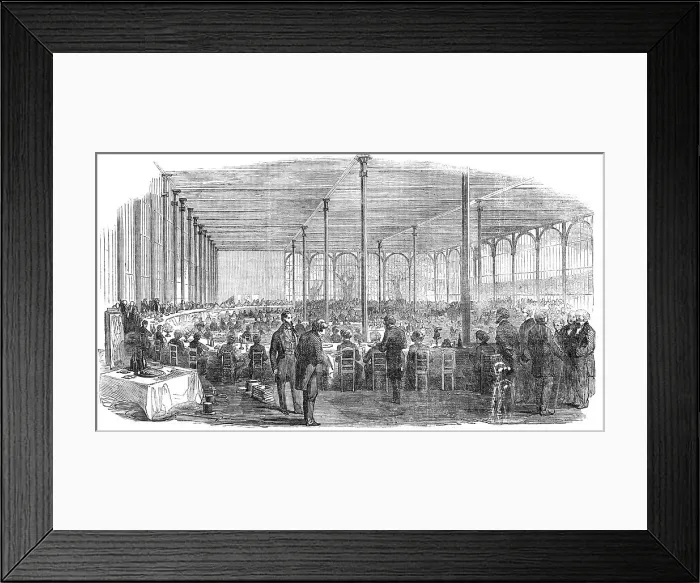 Framed Print : Dinner in the Crystal Palace, in Celebration of the Centenary of the Society of Arts, 1854. Creator: Unknown Framed Print : Dinner in the Crystal Palace, in Celebration of the Centenary of the Society of Arts, 1854. Creator: Unknown
