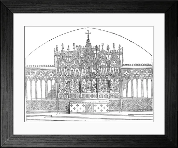 Framed Print : New Alabaster Screen, in Ely Cathedral, 1854. Creator: Unknown Framed Print : New Alabaster Screen, in Ely Cathedral, 1854. Creator: Unknown