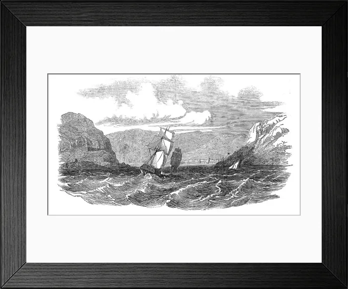 Framed Print : Entrance to Christiansund - Russians running for refuge, 1854. Creator: Unknown Framed Print : Entrance to Christiansund - Russians running for refuge, 1854. Creator: Unknown