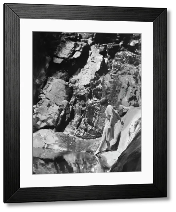 Framed Print : Tonetti, Miss, at Sneding's Landing, 1921 June 7. Creator: Arnold Genthe Framed Print : Tonetti, Miss, at Sneding's Landing, 1921 June 7. Creator: Arnold Genthe
