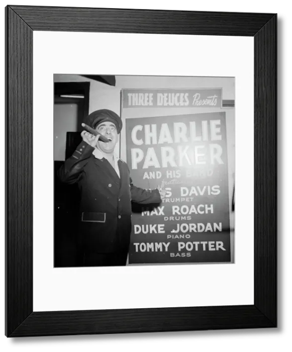 Framed Print : Portrait of Gilbert J. Pinkus, Three Deuces, New York, N.Y. ca. Aug. 1947. Creator: William Paul Gottlieb Framed Print : Portrait of Gilbert J. Pinkus, Three Deuces, New York, N.Y. ca. Aug. 1947. Creator: William Paul Gottlieb