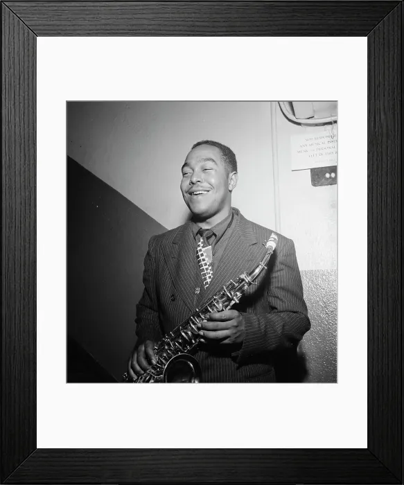 Framed Print : Portrait of Charlie Parker, Carnegie Hall, New York, N.Y. ca. 1947. Creator: William Paul Gottlieb Framed Print : Portrait of Charlie Parker, Carnegie Hall, New York, N.Y. ca. 1947. Creator: William Paul Gottlieb