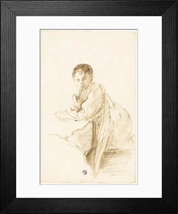 Framed Print : Child with Musical Instrument, n.d. Creator: Thomas Barker Framed Print : Child with Musical Instrument, n.d. Creator: Thomas Barker