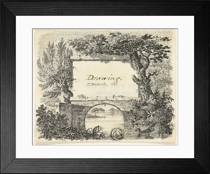 Framed Print : Vignette with Bridge Trees, 1797. Creator: Thomas Bewick Framed Print : Vignette with Bridge Trees, 1797. Creator: Thomas Bewick