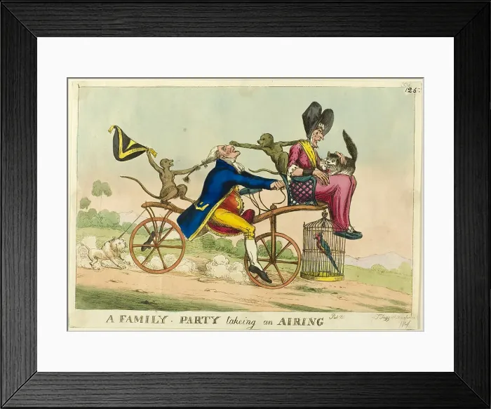 Framed Print : A Family Party Taking an Airing, 1819. Creator: William Heath Framed Print : A Family Party Taking an Airing, 1819. Creator: William Heath