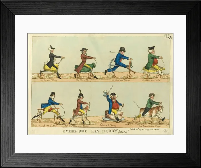 Framed Print : Everyone His Hobby, plate 2, published April 24, 1819. Creator: William Heath Framed Print : Everyone His Hobby, plate 2, published April 24, 1819. Creator: William Heath
