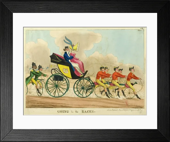 Framed Print : Going to the Races, published May 14, 1819. Creator: William Heath Framed Print : Going to the Races, published May 14, 1819. Creator: William Heath