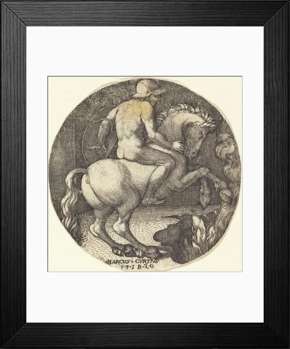 Framed Print : Marcus Curtius, 1529. Creator: Master I. B Framed Print : Marcus Curtius, 1529. Creator: Master I. B