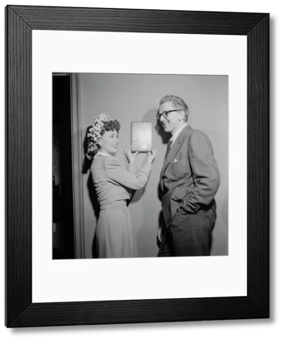 Framed Print : Portrait of Melvin G. Powell and Martha Scott in their home, Connecticut, ca. May 1947. Creator: William Paul Gottlieb Framed Print : Portrait of Melvin G. Powell and Martha Scott in their home, Connecticut, ca. May 1947. Creator: William Paul Gottlieb