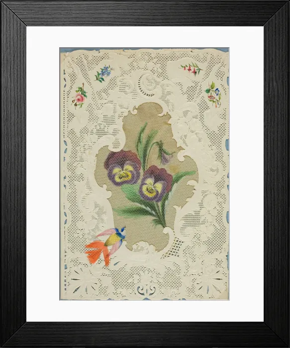 Framed Print : Untitled Valentine (Large Purple and Yellow Flowers), 1815 / 30, inscribed 1865. Creator: Dobbs, Kidd & Co. Untitled Valentine (Large Purple and Yellow Flowers), 1815 / 30, inscribed 1865. Creator: Dobbs, Kidd & Co Framed Print : Untitled Valentine (Large Purple and Yellow Flowers), 1815 / 30, inscribed 1865. Creator: Dobbs, Kidd & Co. Untitled Valentine (Large Purple and Yellow Flowers), 1815 / 30, inscribed 1865. Creator: Dobbs, Kidd & Co