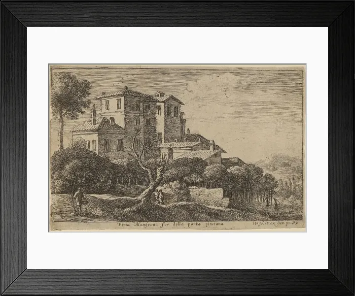 Framed Print : View of the Vineyard of the Villa Mamsrona. Creator: Herman van Swanevelt Framed Print : View of the Vineyard of the Villa Mamsrona. Creator: Herman van Swanevelt