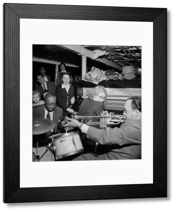 Framed Print : Portrait of Marty Marsala, Bunty Pendelton, and Baby Dodds, Riverboat on the Hudson, N.Y. 1947. Creator: William Paul Gottlieb Framed Print : Portrait of Marty Marsala, Bunty Pendelton, and Baby Dodds, Riverboat on the Hudson, N.Y. 1947. Creator: William Paul Gottlieb