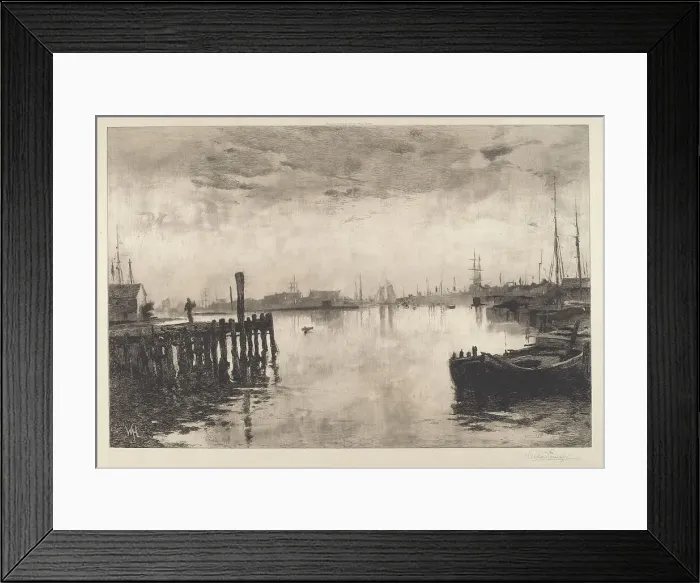 Framed Print : Gloucester Harbor, 1882. Creator: Stephen Parrish Framed Print : Gloucester Harbor, 1882. Creator: Stephen Parrish