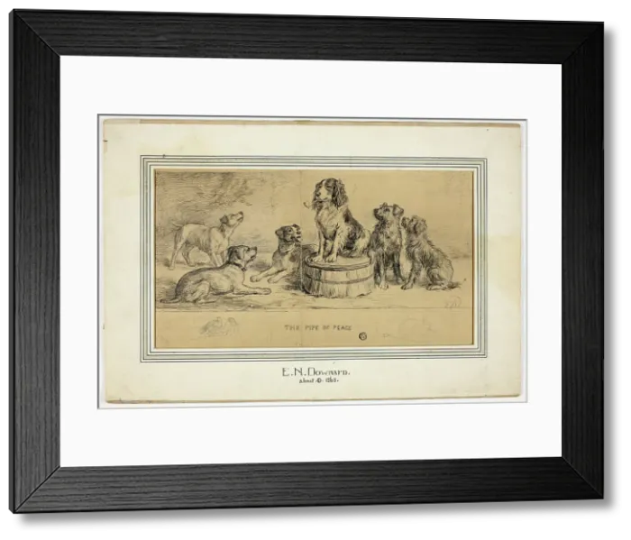 Framed Print : The Pipe of Peace (recto), n.d. Creator: Ebenezer Newman Downard Framed Print : The Pipe of Peace (recto), n.d. Creator: Ebenezer Newman Downard