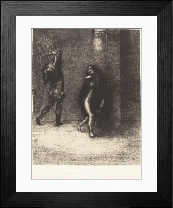 Framed Print : Saint-Antoine...A travers ses longs cheveux qui lui couvraient la figure, j'ai cru reconnaitre... 1 Creator: Odilon Redon Framed Print : Saint-Antoine...A travers ses longs cheveux qui lui couvraient la figure, j'ai cru reconnaitre... 1 Creator: Odilon Redon