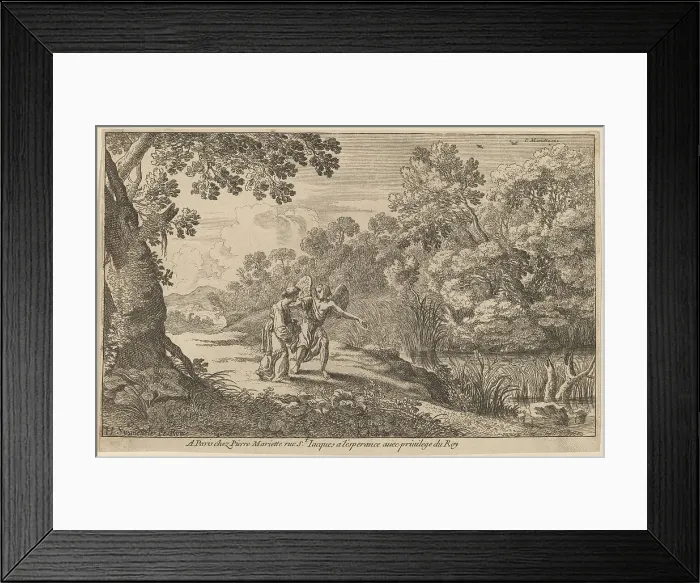 Framed Print : Hagar and the Angel. Creator: Herman van Swanevelt Framed Print : Hagar and the Angel. Creator: Herman van Swanevelt