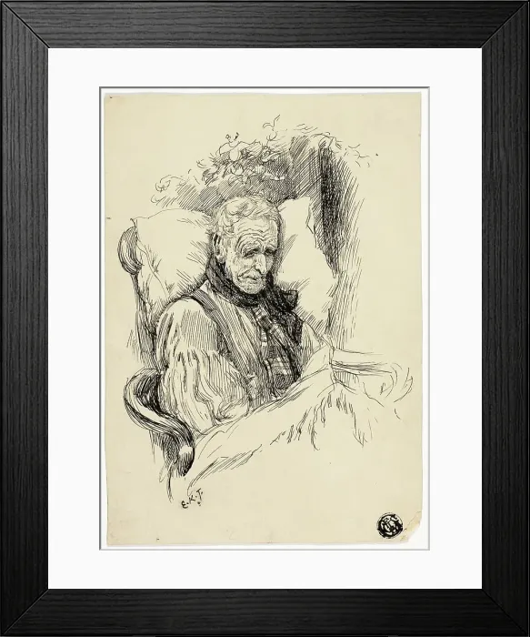 Framed Print : Dying Old Man, n.d. Creator: Edward Killingworth Johnson Framed Print : Dying Old Man, n.d. Creator: Edward Killingworth Johnson
