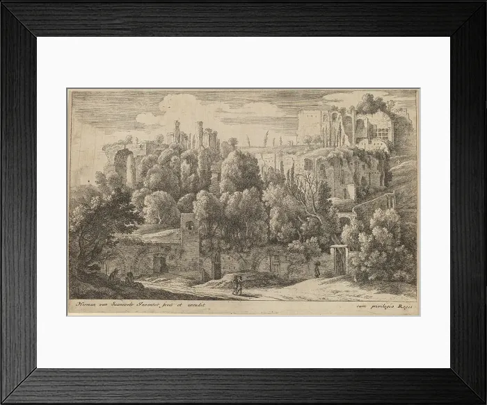 Framed Print : Antique Ruins of an Amphitheatre. Creator: Herman van Swanevelt Framed Print : Antique Ruins of an Amphitheatre. Creator: Herman van Swanevelt