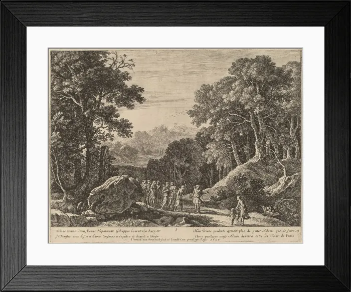 Framed Print : Venus Offering Diana a Choice between Cupid and Adonis. Creator: Herman van Swanevelt Framed Print : Venus Offering Diana a Choice between Cupid and Adonis. Creator: Herman van Swanevelt
